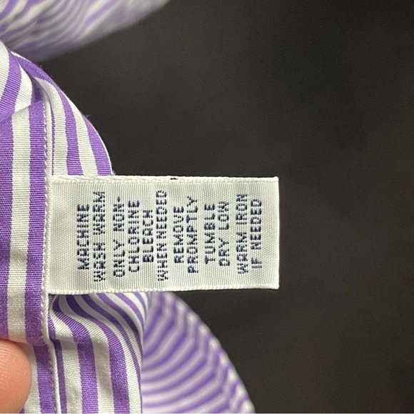 Ralph Lauren Purple Striped Button Up Green Pony Size XXL 2XL Button Collar - Picture 6 of 6